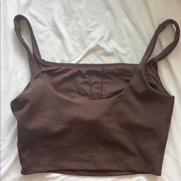 Brown Ribbed Tank Top Vouri - Picture 2 of 2